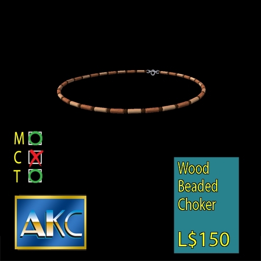 AKC Wood Bead Necklace Jewelry Box