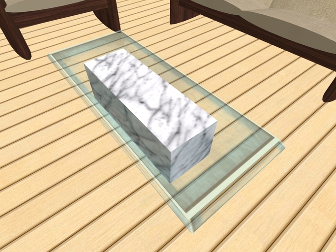 Marble and Glass Coffee Table with Menu Driven Finishes (Rectangular)