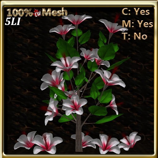 LW_ Hibiscus Tree Mesh White Red