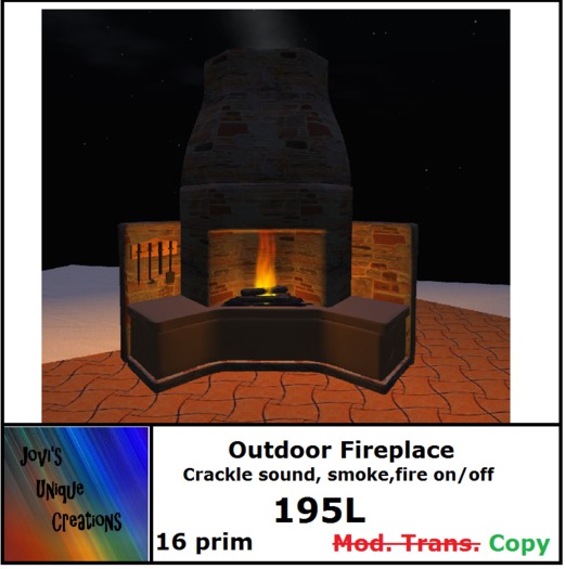 Second Life Marketplace Outdoor fireplace DISCOUNTED!