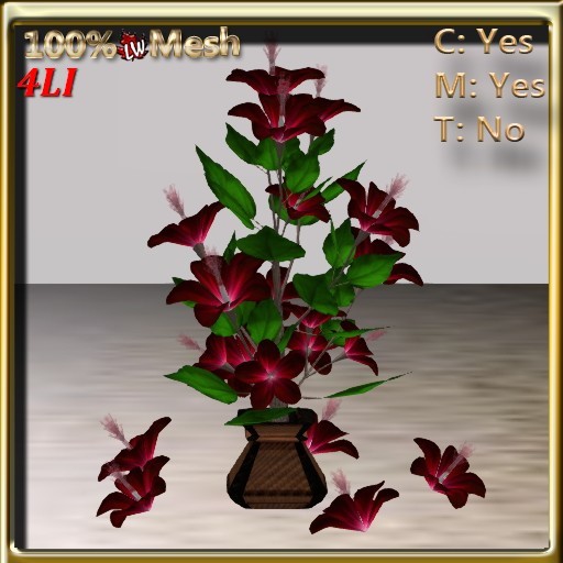 LW_ Hibiscus Tree in Vase Red