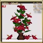 LW_ Hibiscus Tree in Vase Bright Red