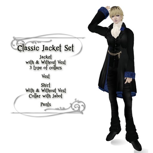 ::NiCo:: ClassicJacket Set DeepBlue - Gothic/Vampire Outfit for Men