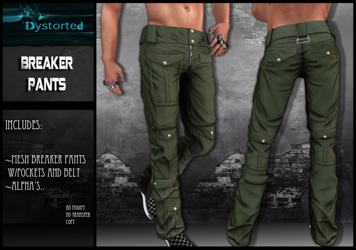 .:Dystorted:.Men's Breaker Pants Green-[Box]