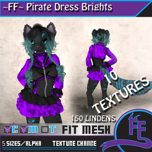 ~FF~ Pirate Dress Brights Fitmesh