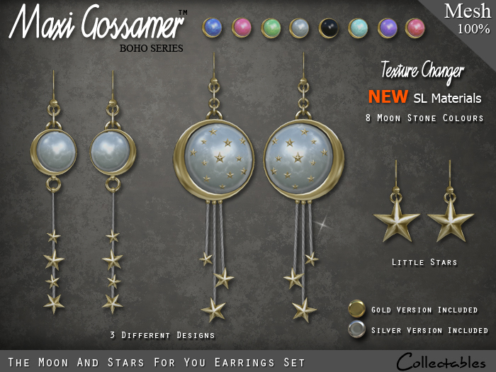 Earrings - Moon and Stars For You