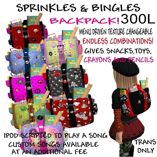 Sprinkles and Bingles backpack updated 