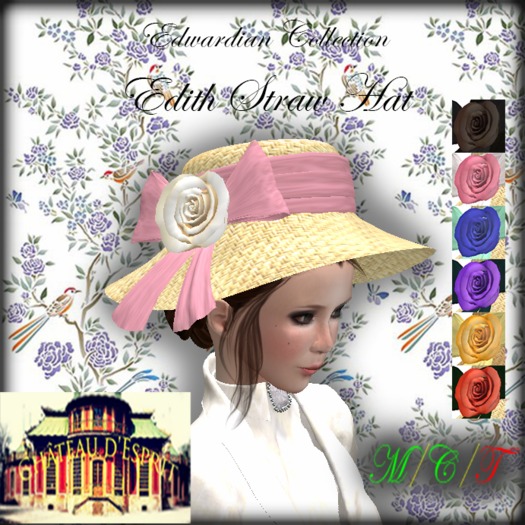 ~CdE~Edwardian Edith Straw Hat
