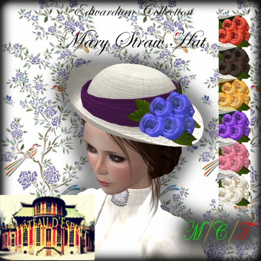 ~CdE~Edwardian Mary Straw Hat