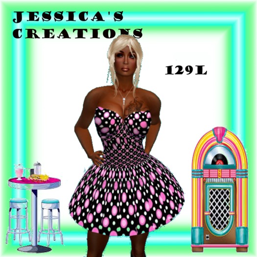 BLACK PINK WHITE POLKA DOT DRESS