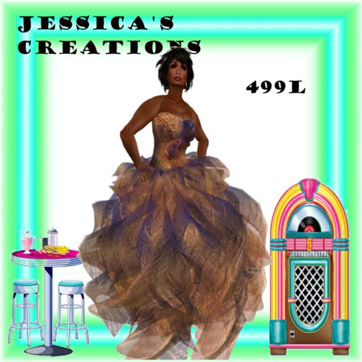 BLUE BRONZE POOF GOWN