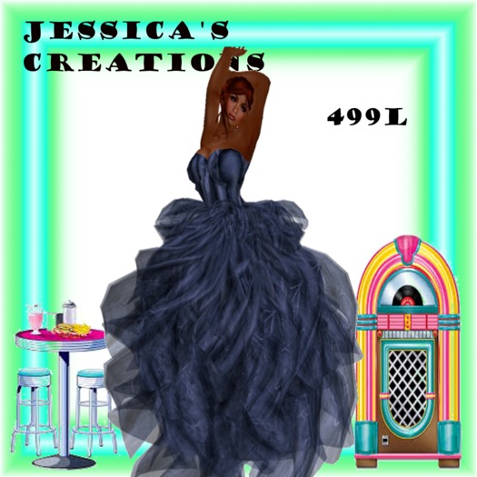 DISTRESSED NAVY FLORAL GOWN