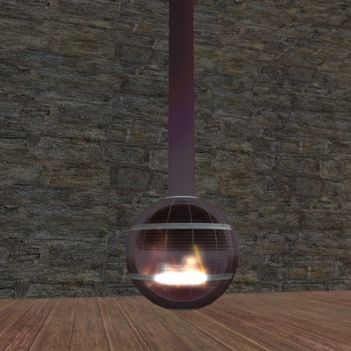 Hanging Fireplace - Maroon Red Stainless Steel