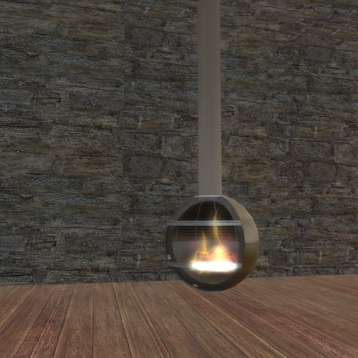 Hanging Fireplace - Gold Stainless Steel