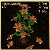 LW_ Hibiscus Tree in Vase Light Orange