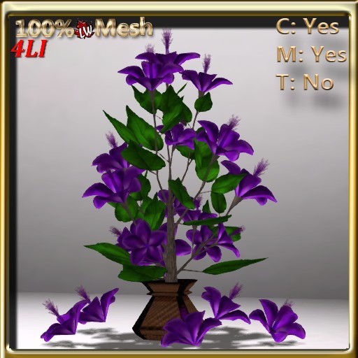 LW_ Hibiscus Tree in Vase Silk Purple