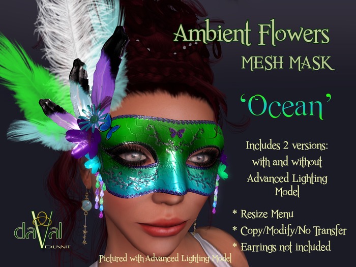 daVal Masks - Ambient Flowers - Ocean Duo