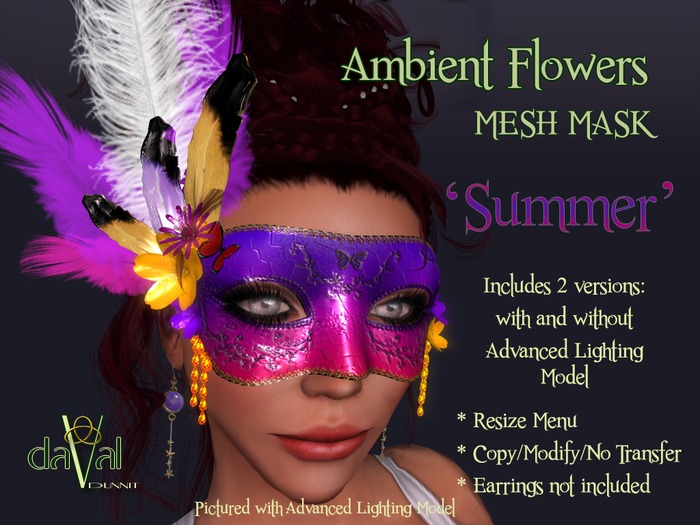 daVal Masks - Ambient Flowers - Tropical  (2/BOX-DEMO)