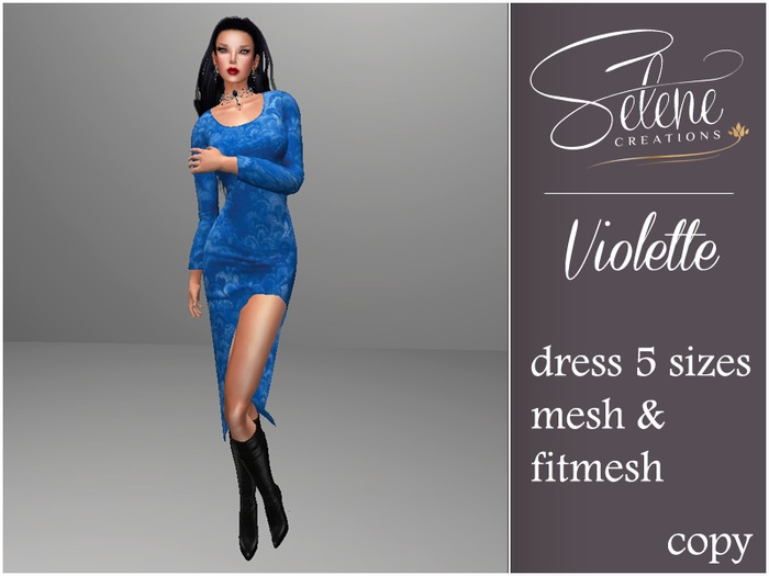 [Selene Creations] Violette blue ramage mesh & fitmesh