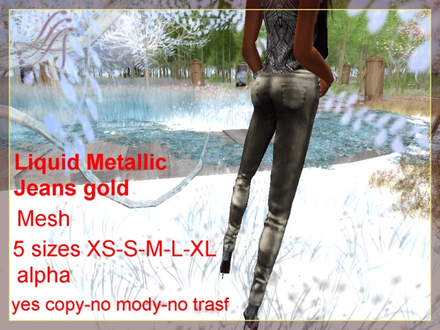 Liquid Metallic Jeans gold