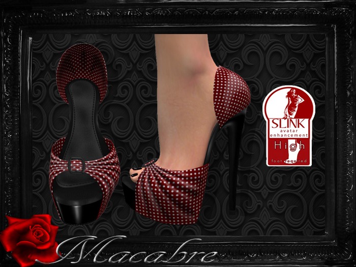 +MC+Dotted Red/White {Slink Feet HIGHT}