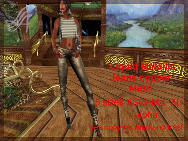 Liquid Metallic Jeans copper