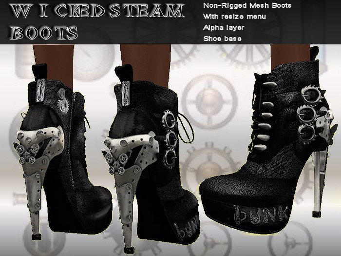 (N&N)Wicked Steam Boots (Blk)