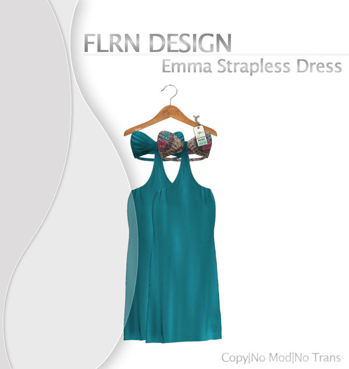 Emma Strapless Long Dress Turquoise