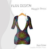 Maggie V Dress Leaf Rainbow III