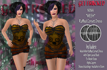 NIINA Mesh Corset Dress - Orange Dog 