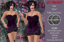 NIINA Mesh Corset Dress - Purple Dice 