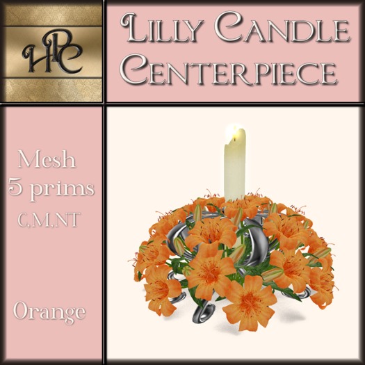 Lily Candle Centerpiece- Orange