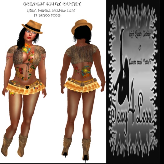 S4L  GOLDEN  SKIRT OUTFIT