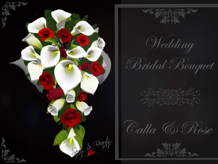 Wedding Bridal Bouquet  - Calla & Rose