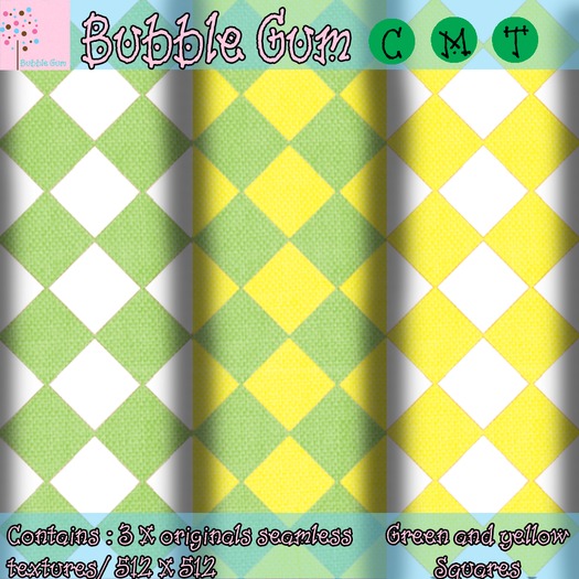 Green and yellow squares textures 