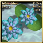 LW_ 15 Lotus Flowers Mesh Light Blue