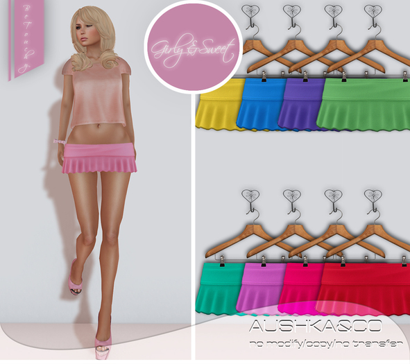 A&CO-Babydoll Mini Skirt-Colorful-All with HUD