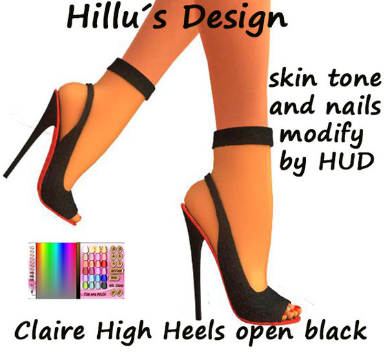 Claire High Heels open black