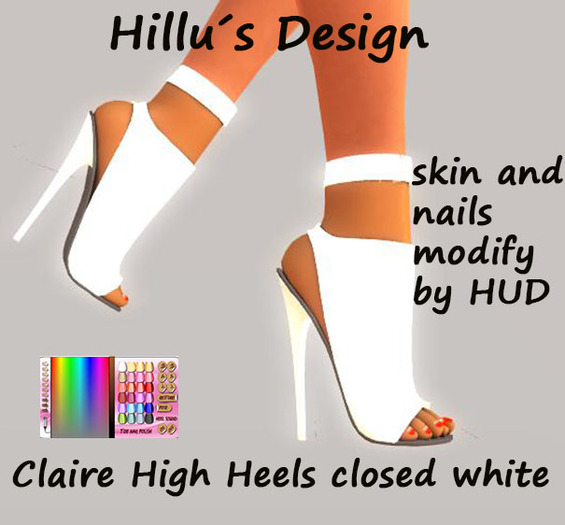 Claire High Heels closed white