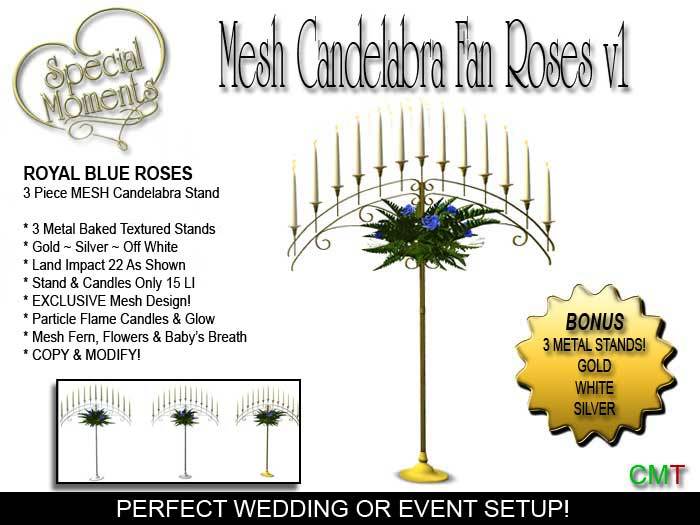 Mesh Candelabra Fan Style 3 Piece Set V1