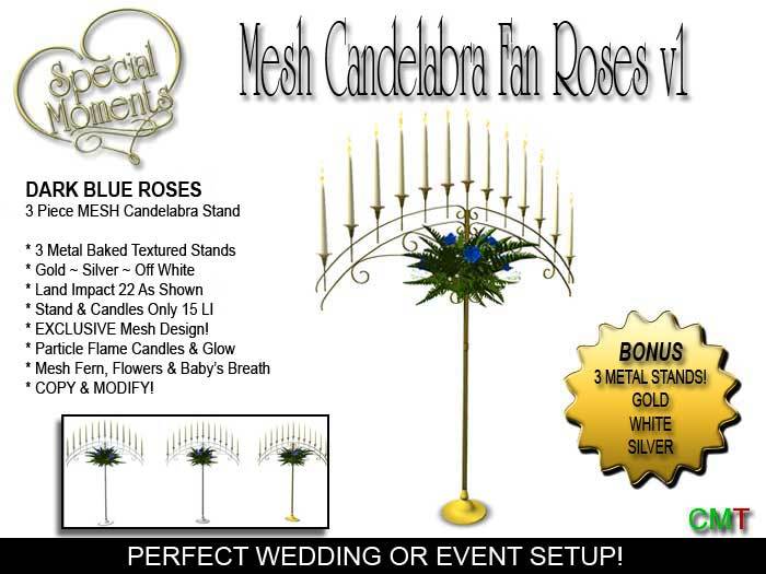 Mesh Candelabra Fan Style 3 Piece Set V1