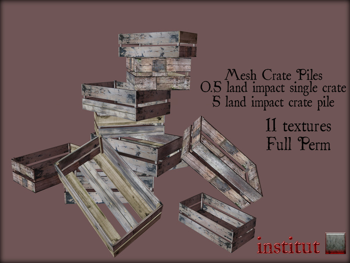 Mesh Crate piles with texture-Full Perm