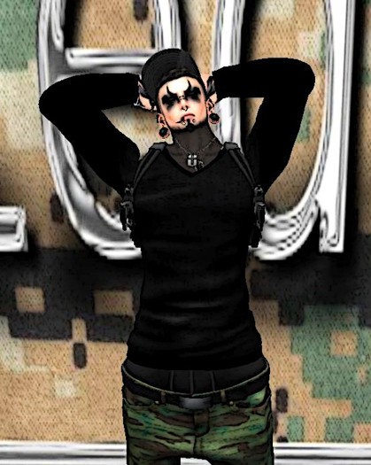 Black Mesh V neck (Boxed)