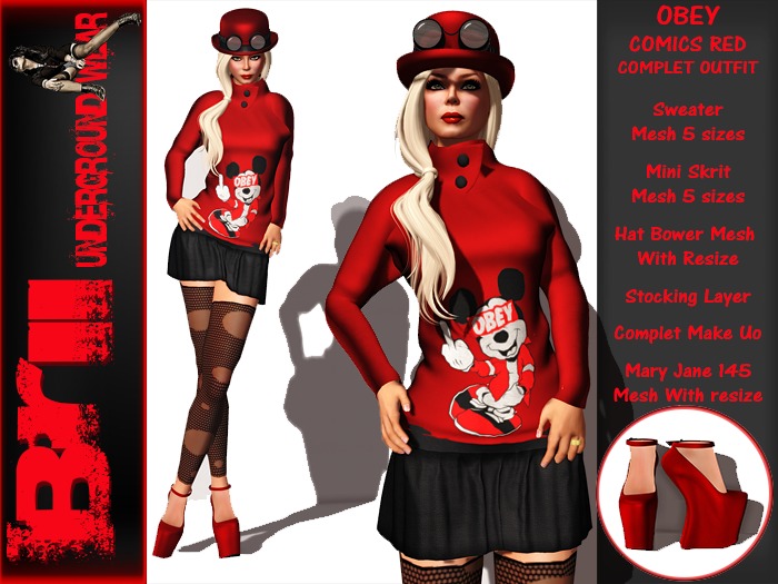 **OBEY COMICS COMPLET OUTFIT ** Brii Underground Wear **