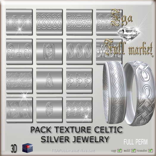 PACK TEXTURE CELTIC SILVER JEWELRY