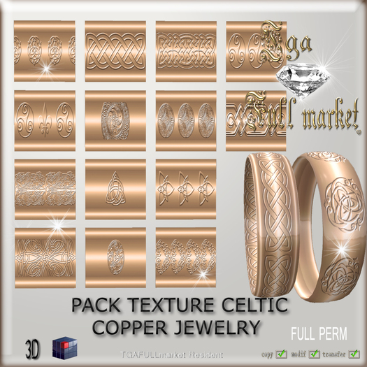 PACK TEXTURE CELTIC COPPER JEWELRY