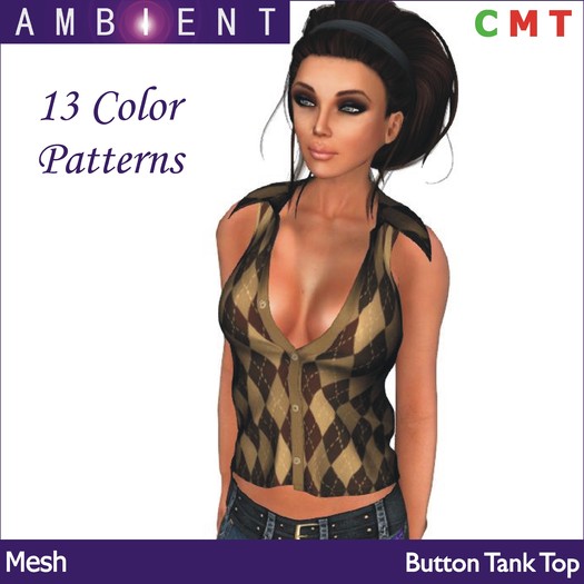 [AMBI] Mesh Button Tank Top Set (BOXED)