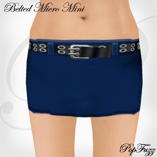 PopFuzz - Blue Belted Micro MIni Skirt
