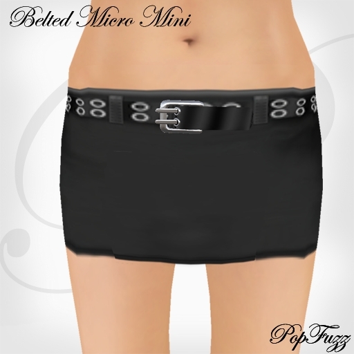 PopFuzz - Black Belted Micro MIni Skirt