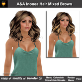 A&A Inonea Hair Mixed Brown (Special Color). Classy soft-curled womens hairstyle. Promo!